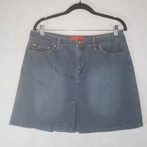 A.LINE Pleated Jean Skirt Womens Size 10